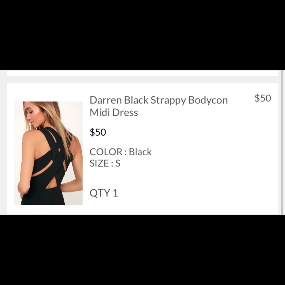 Lulus Darren Black Strappy Bodycon Midi Dress